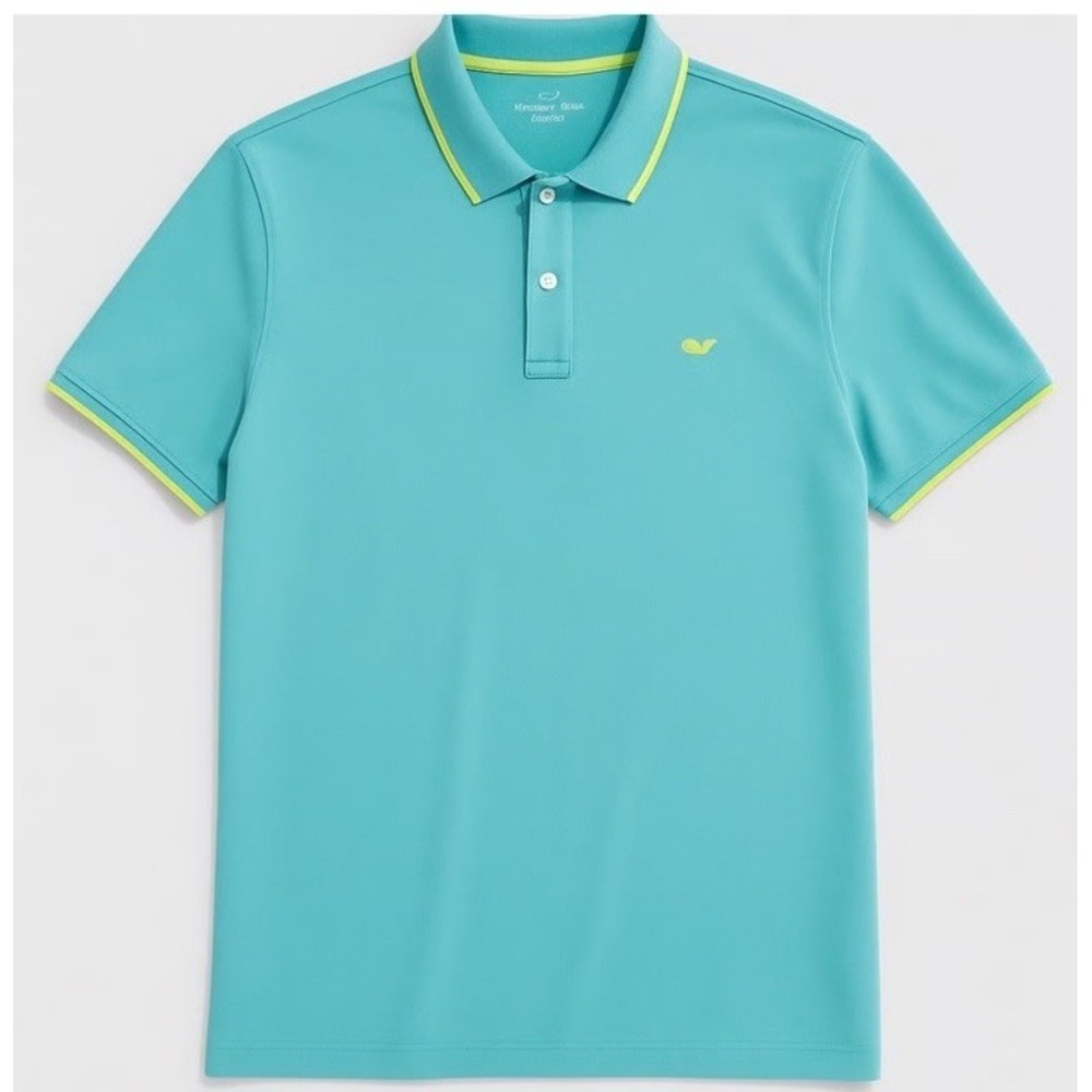 Vineyard Vines Polo Shirt Mens M Mint Green Short Sleeve Edgartown Logo EUC
